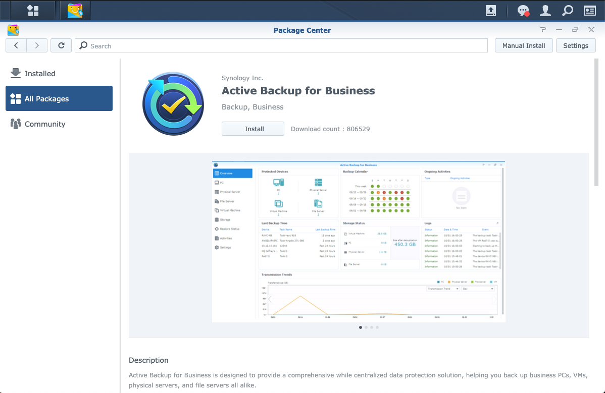 ultimate backup schedule synology